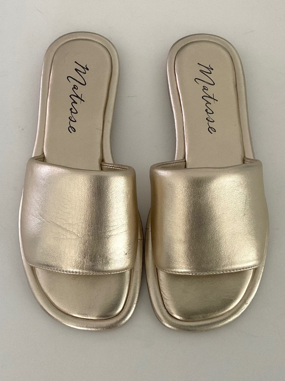 MATISSE Moonlight Flat Slide Sandal Gold Size 9